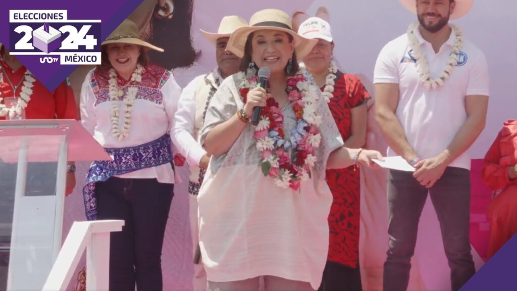 Xóchitl Gálvez durante campaña en Atlacomulco