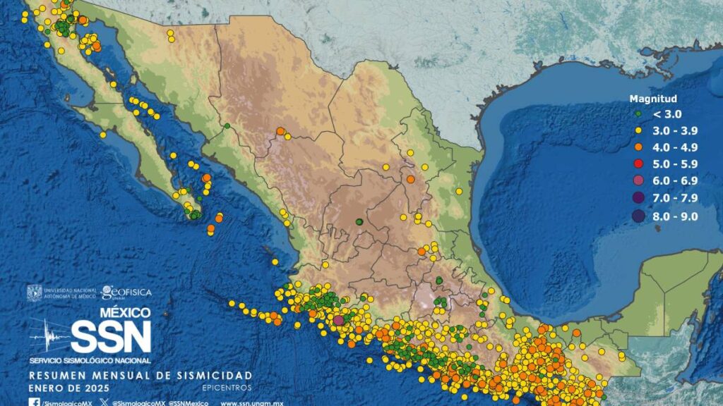 Sismos en México durante enero