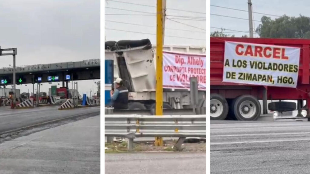 Transportistas bloquean vialidades principales hacia CDMX.