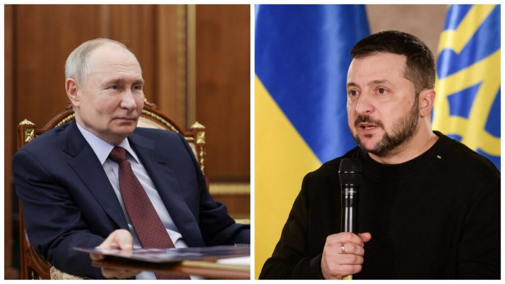 Putin y Zelenski, presidentes de Rusia y Ucrania