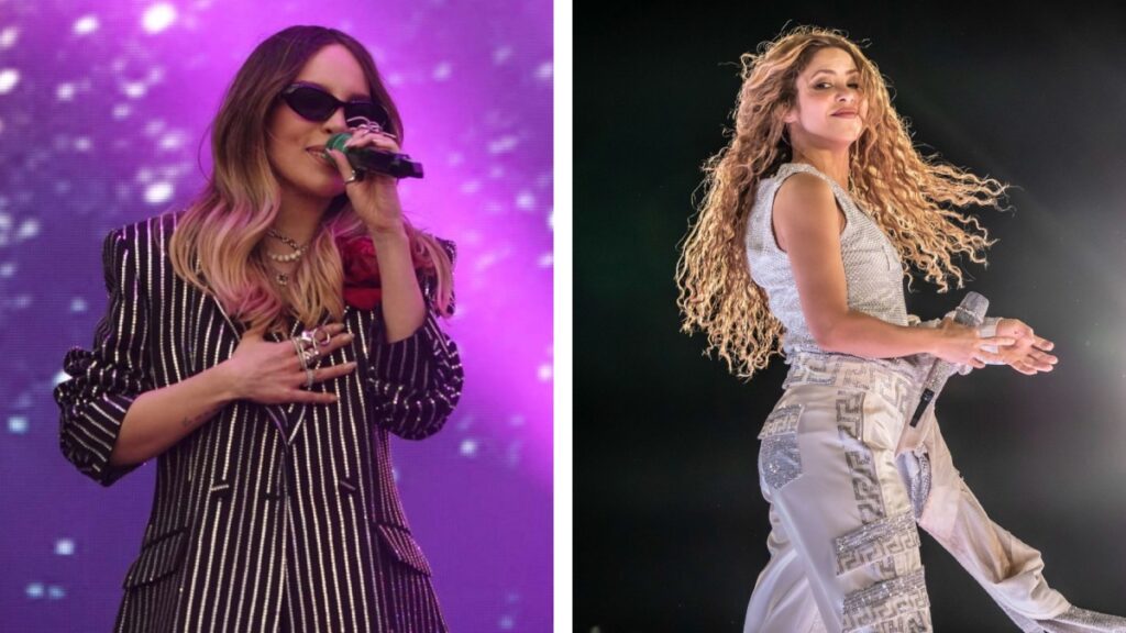 Belinda asistió al concierto de Shakira en la CDMX y la sorprendió con un ramo de flores durante un meet and greet con la colombiana.