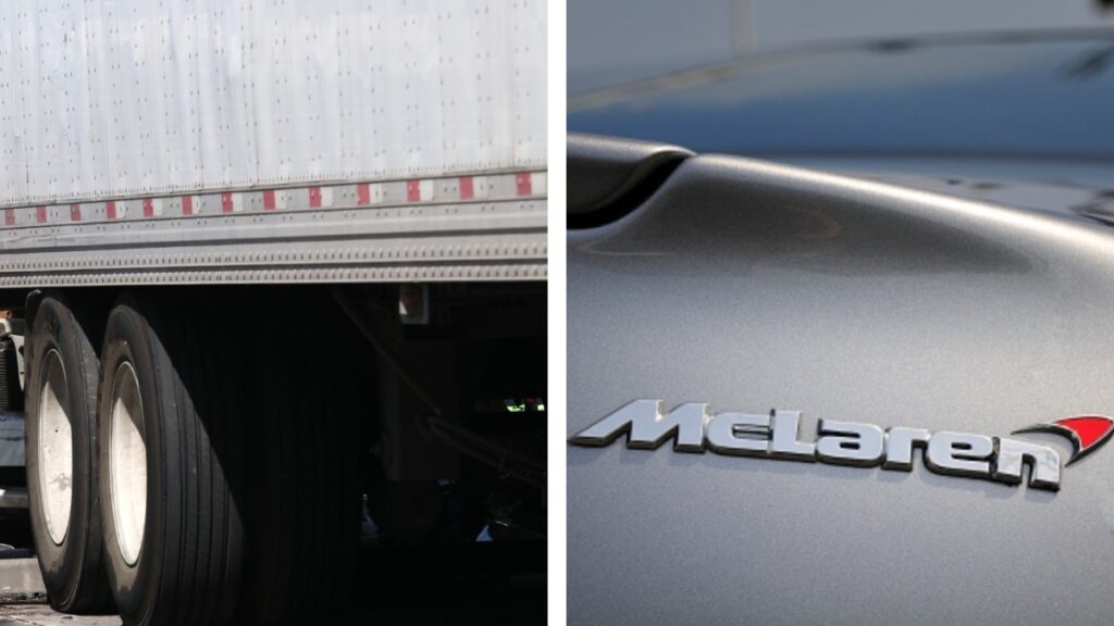 Un tráiler que no alcanzó a frenar se impactó contra un McLaren en la carretera Silao-Irapuato, en Guanajuato.