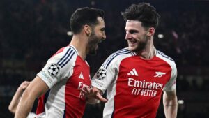 Arsenal le pasa por encima al Real Madrid con par de golazos de Declan Rice