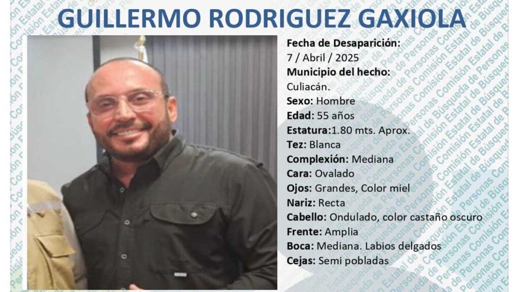A Guillermo Rodríguez lo reportaron como desaprecido en Culiacán.