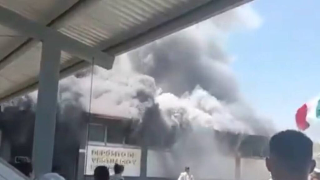 Se incendia cuartel de la Guardia Nacional