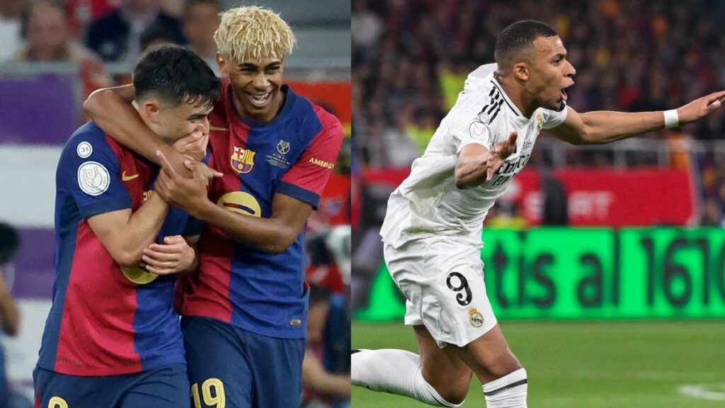 El FC Barcelona, líder con 79 puntos, recibe al Real Madrid(75 unidades), en un partido crucial para las aspiraciones de ambos equipos.