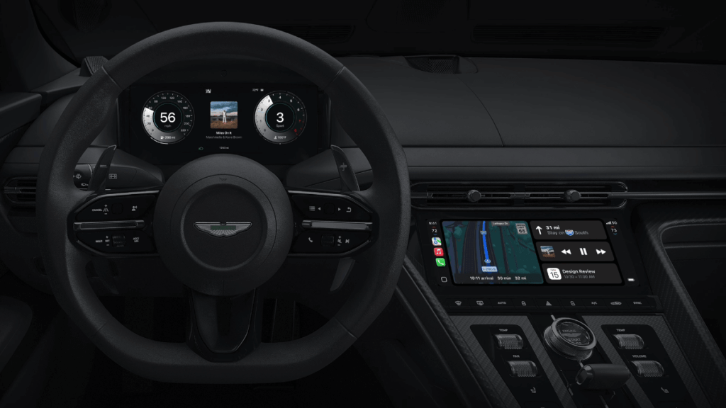 Aston Martin lanza CarPlay Ultra: integración total del iPhone al auto