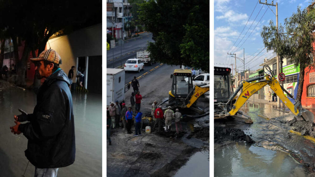 Reparación de fuga de agua en Venustiano Carranza.