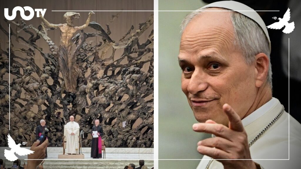 El Papa León XIV se dirigió a los medios de comunicación. Ramiro Escoto/ AFP