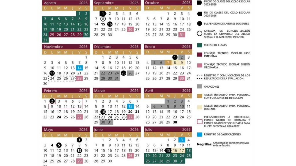Calendario Educación Básica
