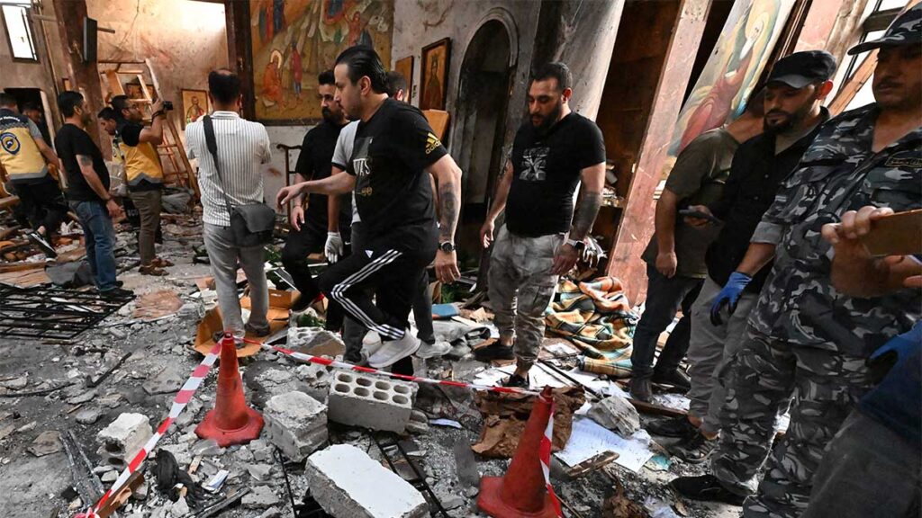 Iglesia de San Elías en Damasco después del ataque
