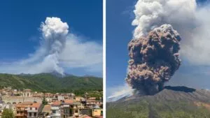 Erupción del volcán Etna activa alerta roja y sorprende a alpinistas; videos