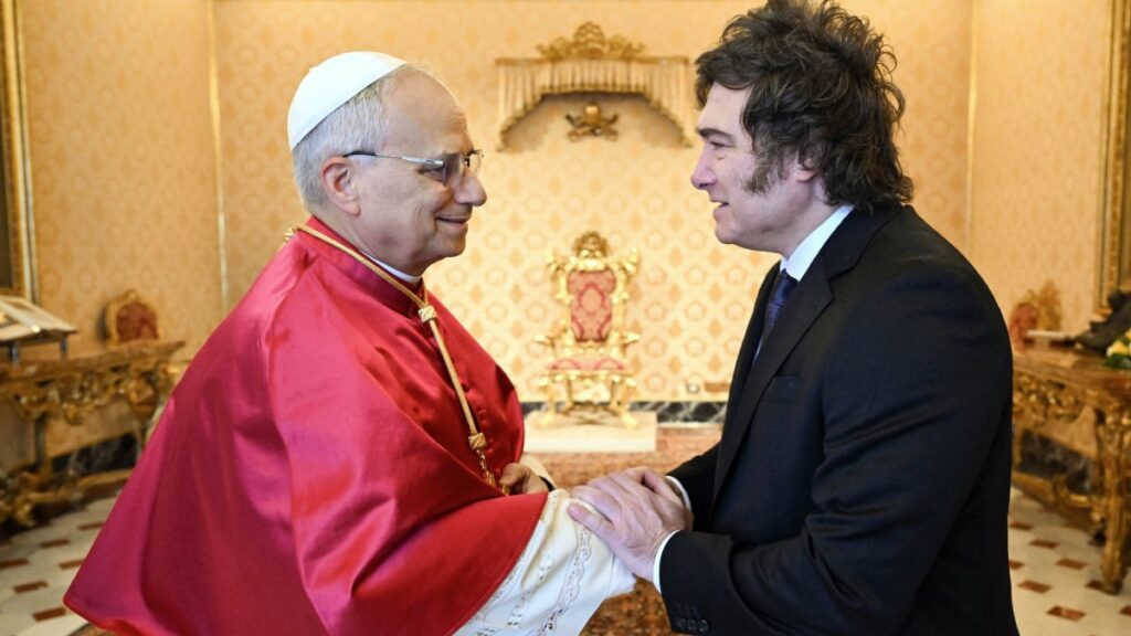 Papa León XIV y el presidente argentino Javier Milei