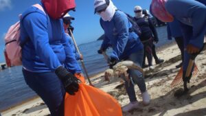 Yucatecos se suman a la limpieza de sus playas con programa que inició en Progreso