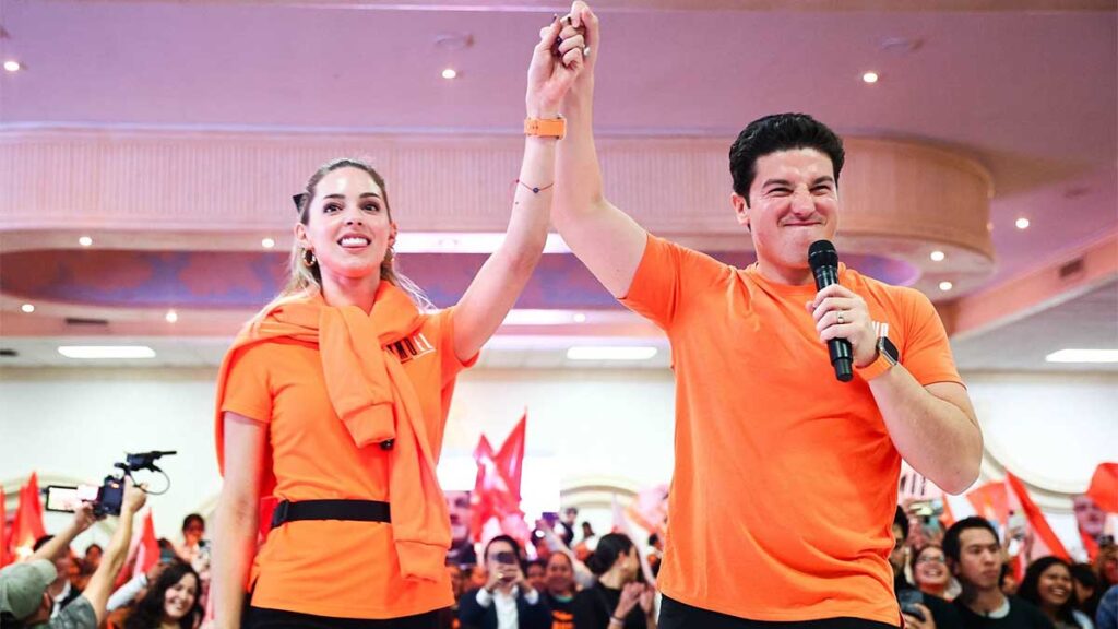 El gobernador Samuel García y su esposa Mariana Rodríguez.