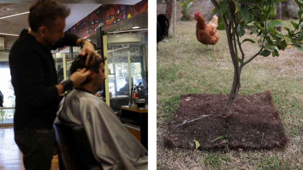 Tapetes de cabello humano contra sequía