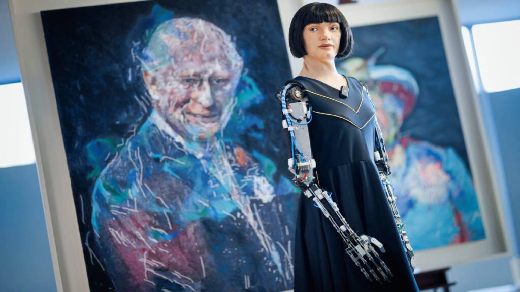 ¿Amenaza o aliada? La robot Ai Da pinta este retrato del rey Carlos III y habla sobre artistas humanos