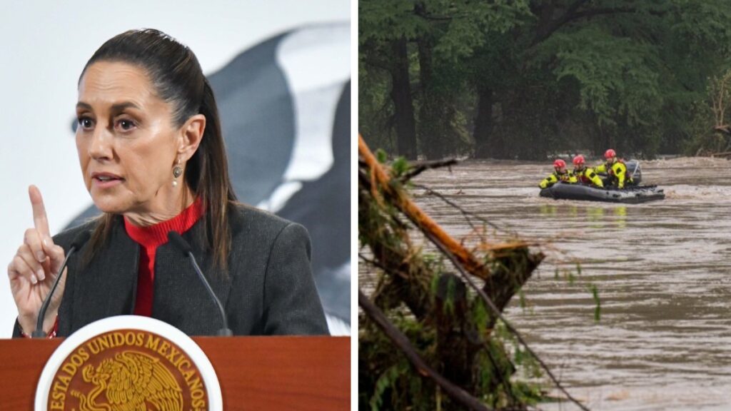 Sheinbaum lamenta mexicanos afectados en Texas. Cuartoscuro/AFP