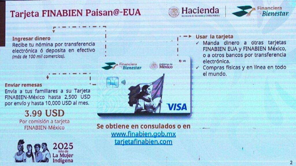 Presentación de Tarjeta Finabien para recibir remesas