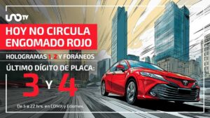 Hoy No Circula: miércoles se quedan en casa autos con engomado rojo y placas 3 y 4