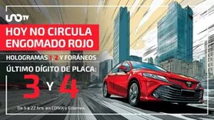 Hoy No Circula: miércoles se quedan en casa autos con engomado rojo y placas 3 y 4