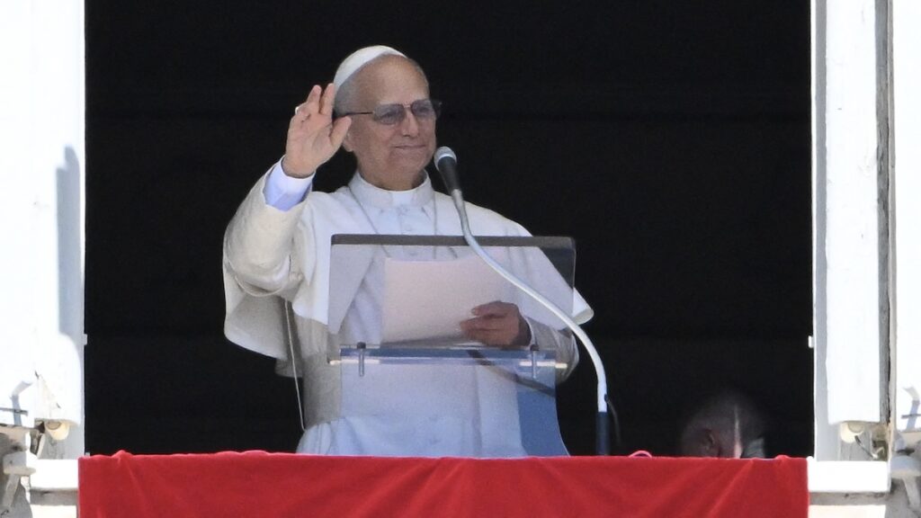 El Papa León XIV durante la misa dominical.