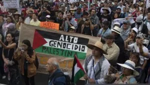 Estudiantes pro Palestina encabezan protestas en la CDMX este miércoles 7 de octubre