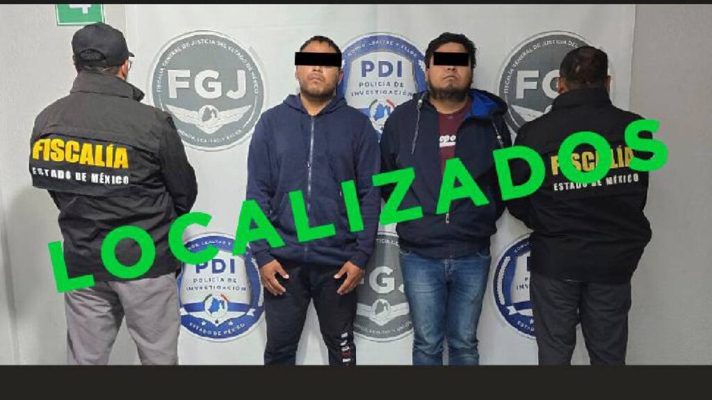 La Fiscalía del Estado de México informó que hace unos minutos fueron presentados con vida Carlos y Cristóbal, ambos de oficio taxista