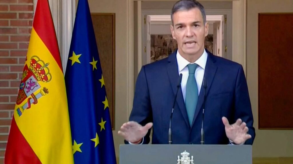 Pedro Sánchez, presidente del Gobierno de España, anuncia medidas contra Israel