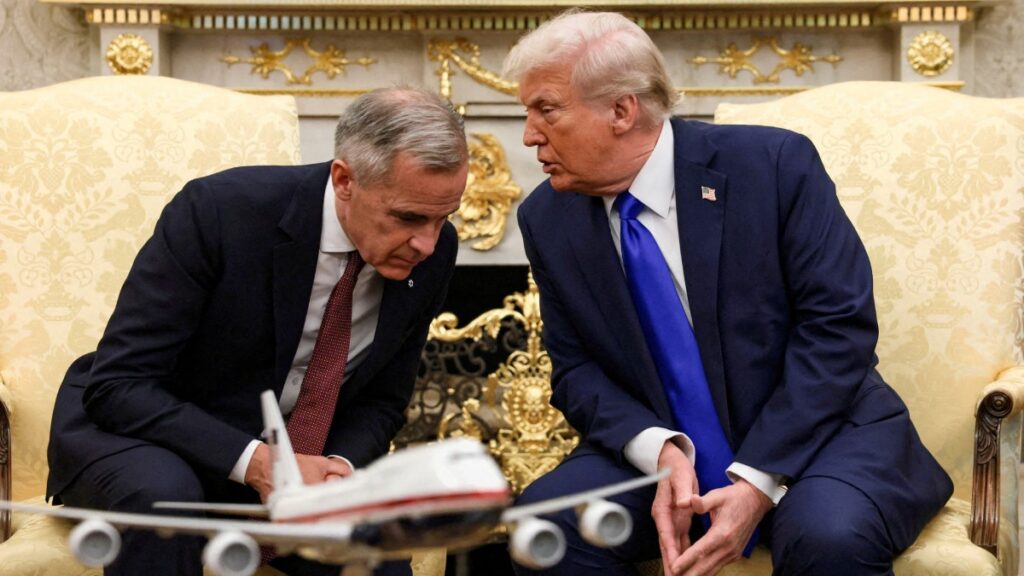 Donald Trump, se reúne con el primer ministro de Canadá, Mark Carney. Reuters