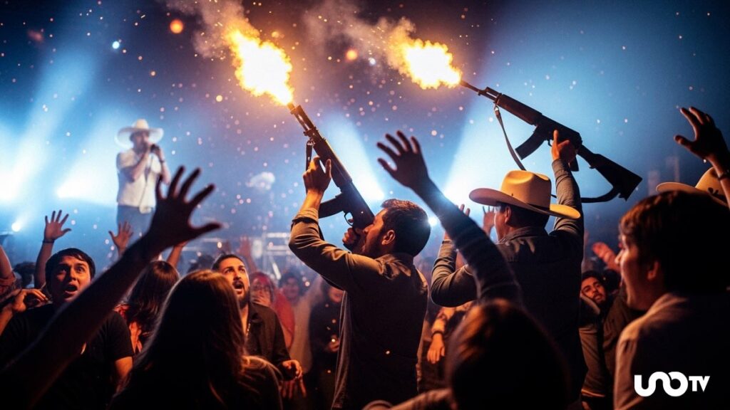 Hombres disparan al aire con armas largas en concierto de Tito Torbellino Jr. en Comonfort