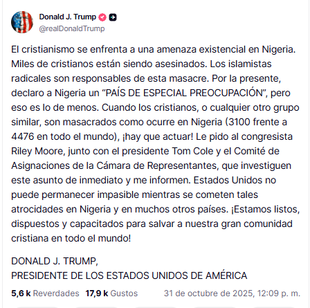 Captura de pantalla: Truth social