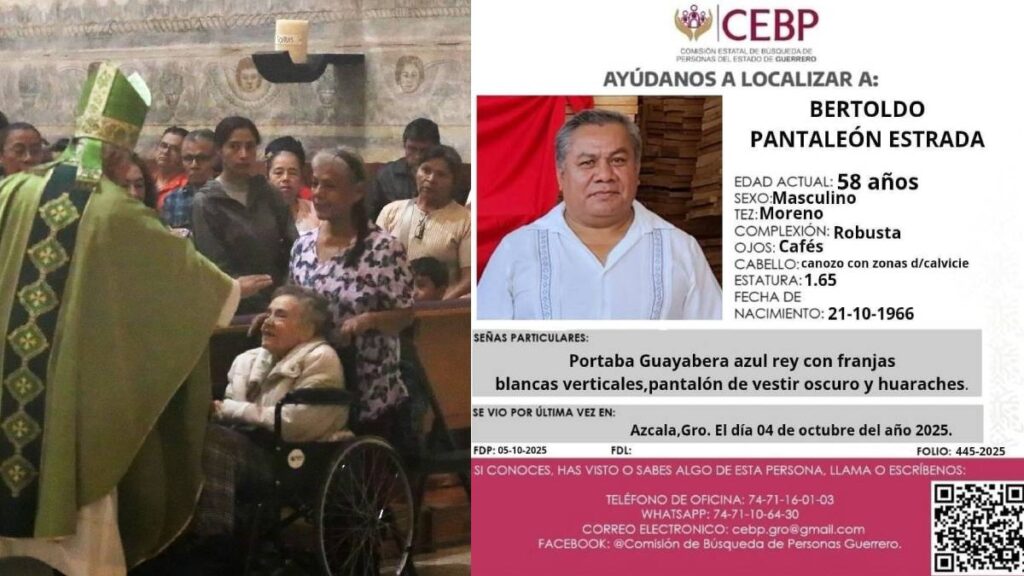La Diócesis de Chilpancingo-Chilapa confirmó la desaparición del padre Bertoldo Pantaleón y pidió orar por su pronta localización.