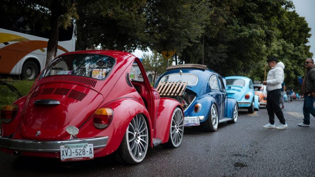 El árbol gigante de vochos, está hecho por siete vehículos