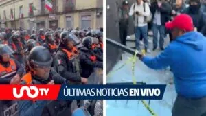 Sigue en vivo el paro nacional y los bloqueos de la CNTE: intentan tirar vallas en Palacio Nacional