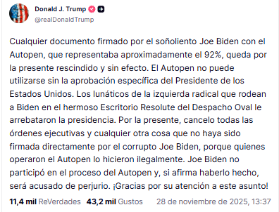 Captura de pantalla: Truth Social