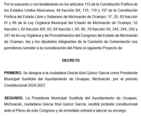 Captura de pantalla: Congreso de Michoacan 