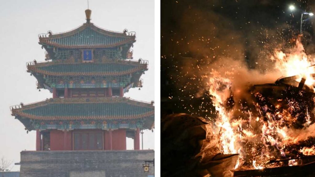 Incendio consume templo de mil 500 años en China