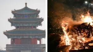 Devastador incendio consume templo de mil 500 años en China