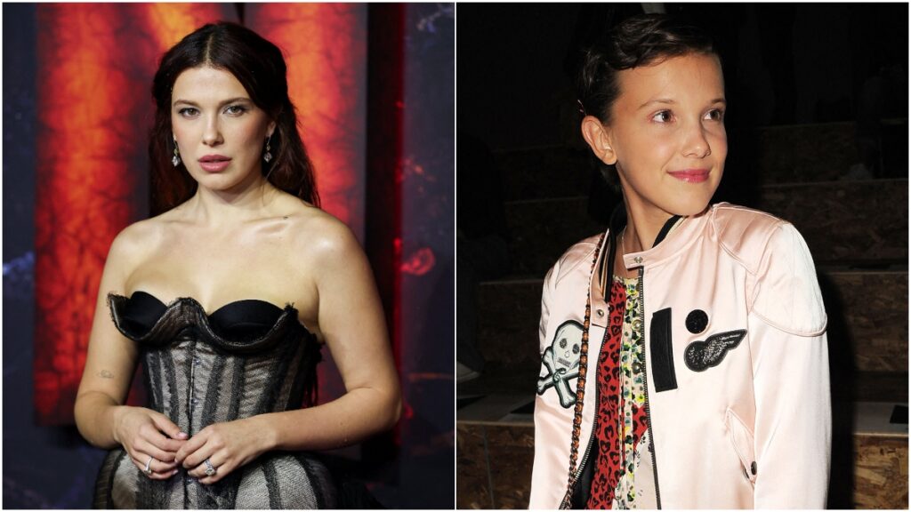 Millie Boby Brown en Stranger Things, antes y después