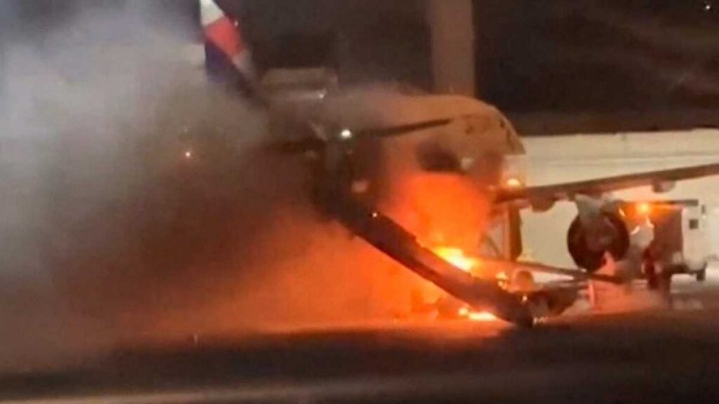 Avión de Airbus se incendia en Brasil