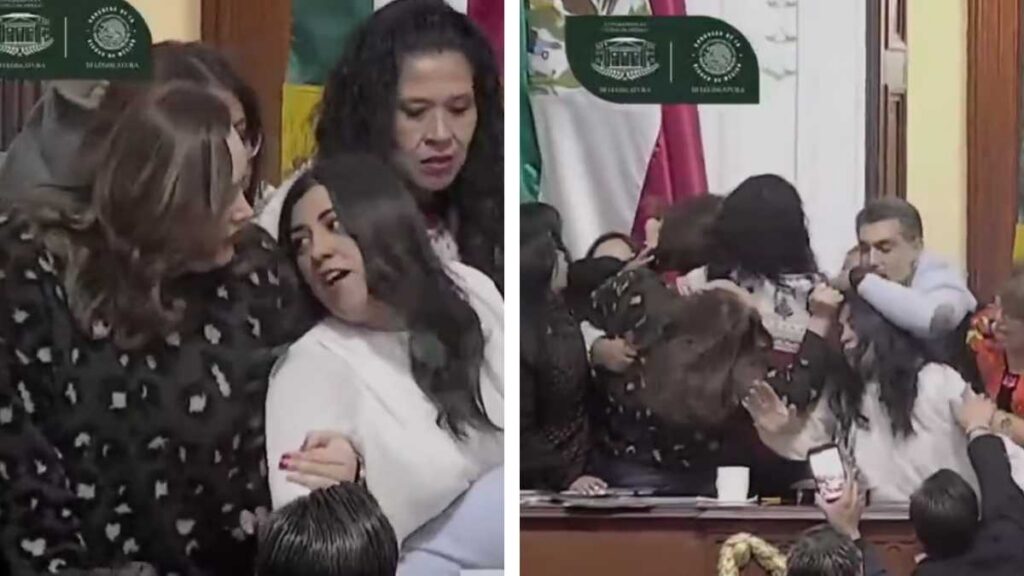Golpes y jaloneos en Congreso de la CDMX