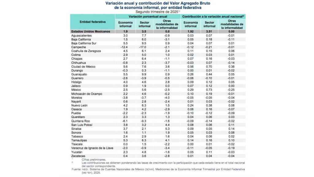 Economía informal , Inegi. MEITEF