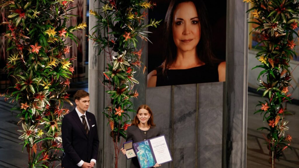 Hija de María Corina Machado recibe Nobel de la Paz