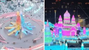 Mide más que muchas ciudades: El parque de hielo más grande del mundo ya abrió en China