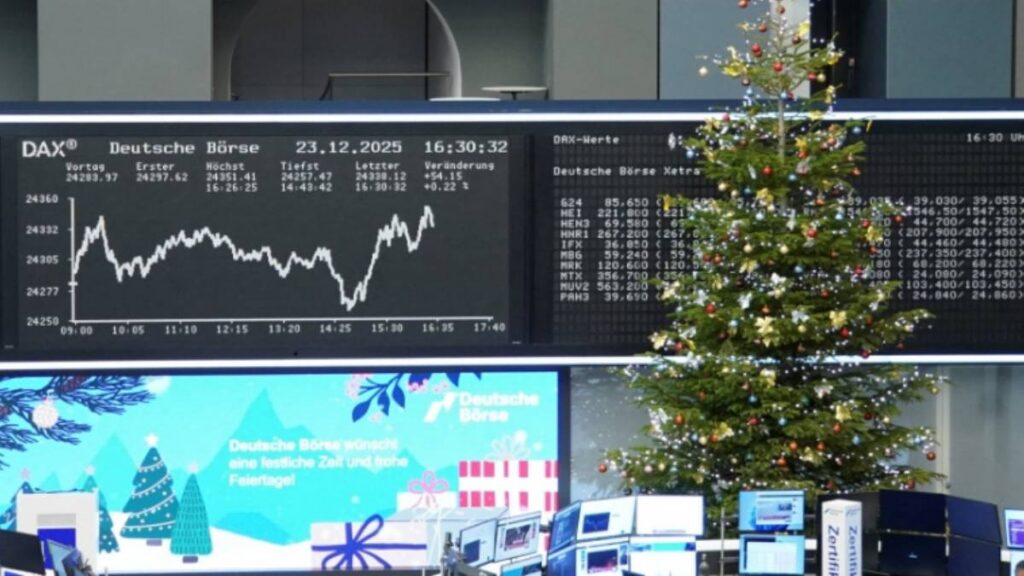 Wall Street marca doble récord en Navidad mientras el petróleo se mantiene estable