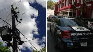 Video: hombre huye de la policía, sube a un poste y se electrocuta en NL