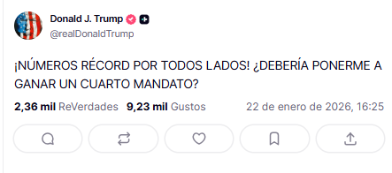 Captura de pantalla Truthsocial.