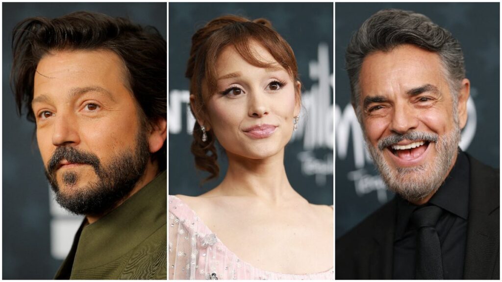 Diego Luna, Ariana Grande y Eugenio Derbez en los Critics Choise Awards.