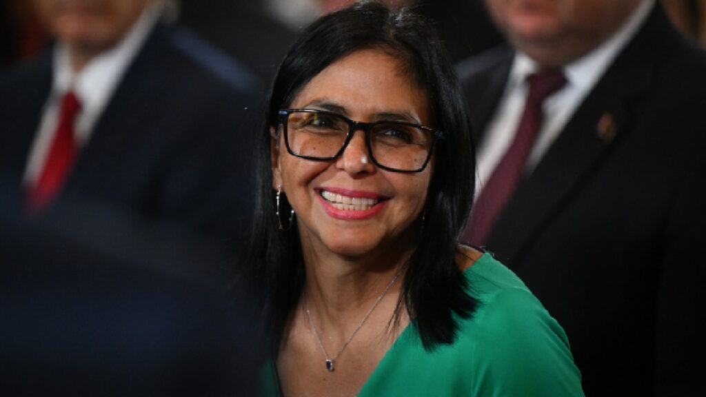 Delcy Rodríguez jura como presidenta interina de Venezuela. Foto: AFP